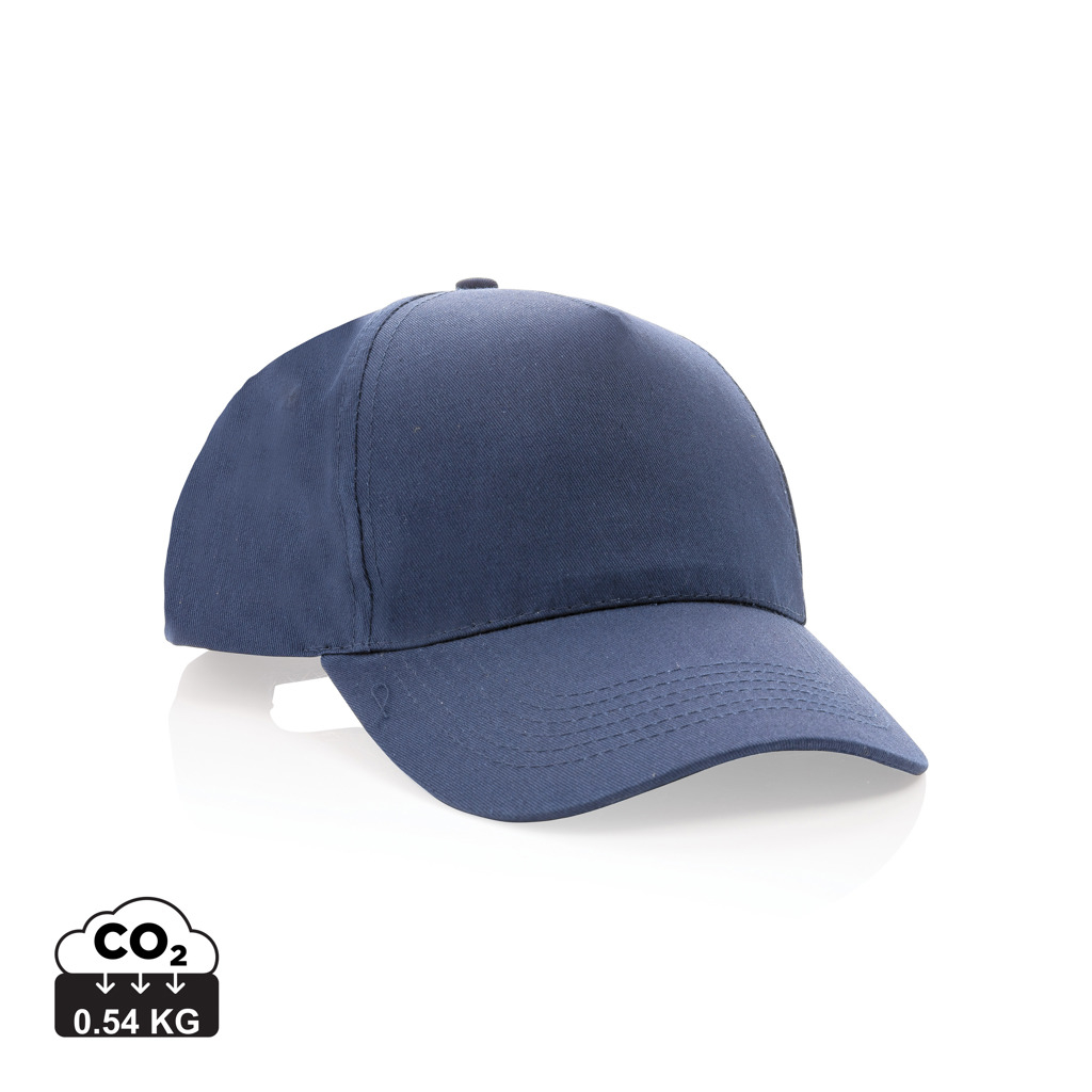Casquette à personnaliser coton recyclé 5 pans Impact AWARE™ Bleu marine